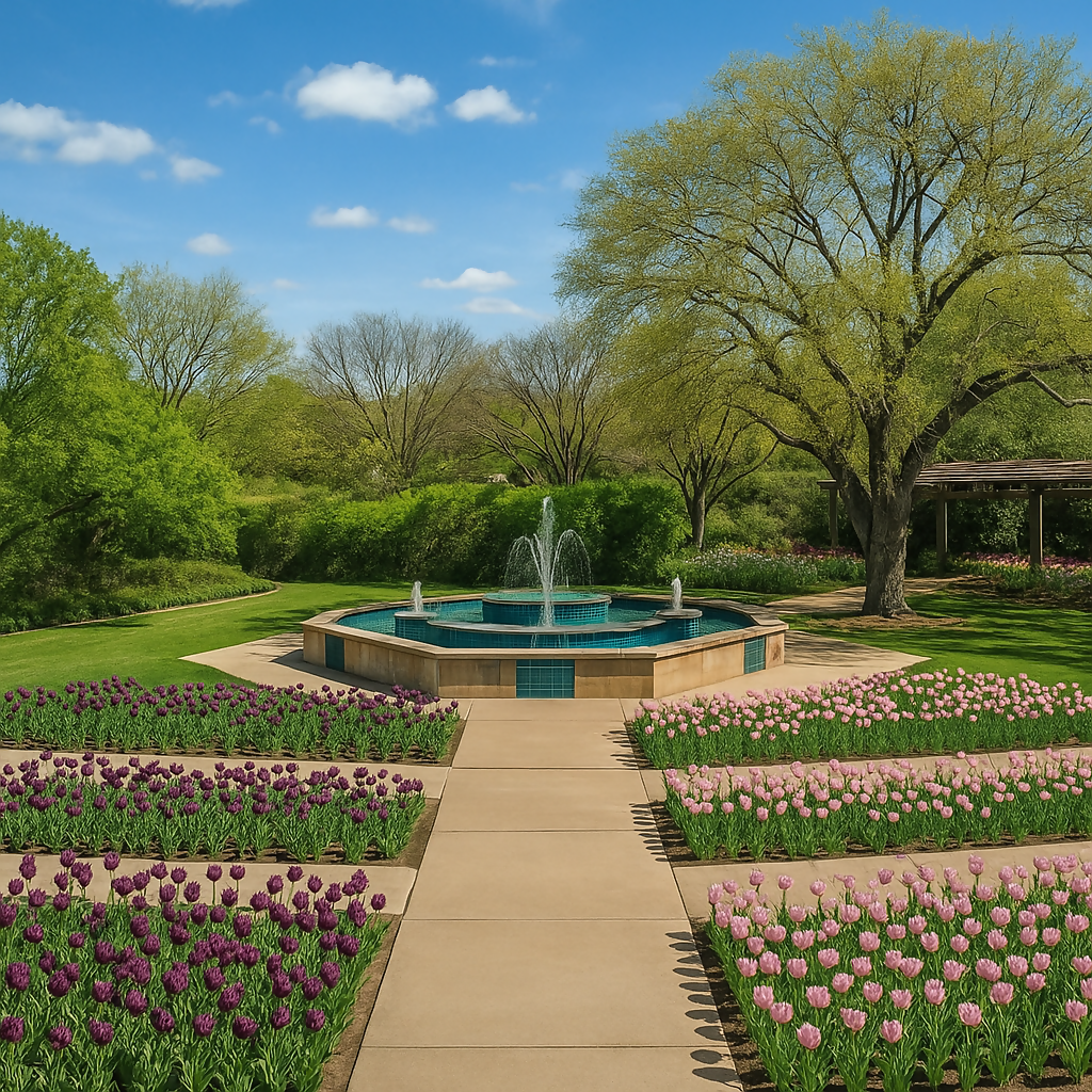 Margie Button Memorial Fountain and Garden - Botanica, The Wichita Gardens - Kansas United States - Rendered - Digital File Digital My Custom Designs PDF