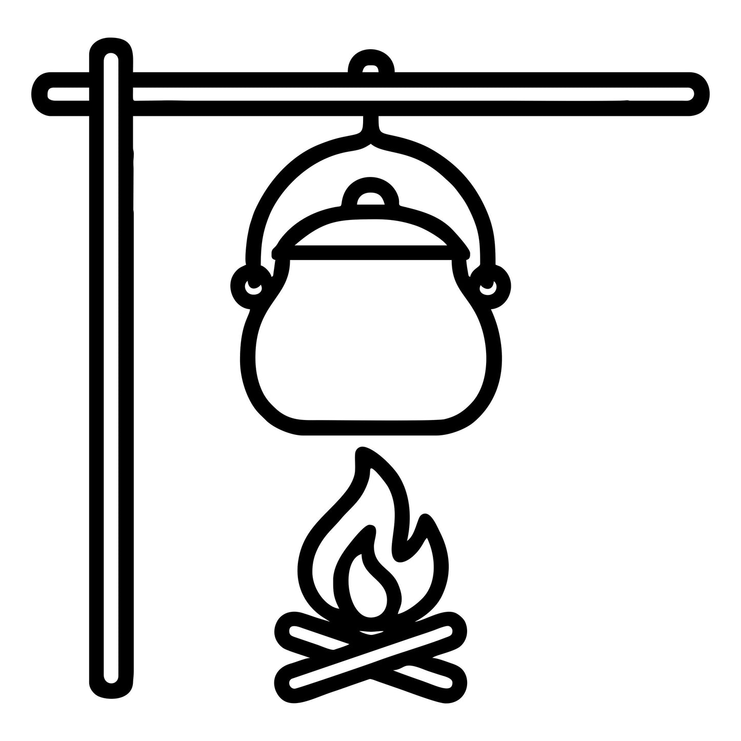 Campfire Kettle Outline - Digital File - XCS Friendly Digital My Custom Designs PNG