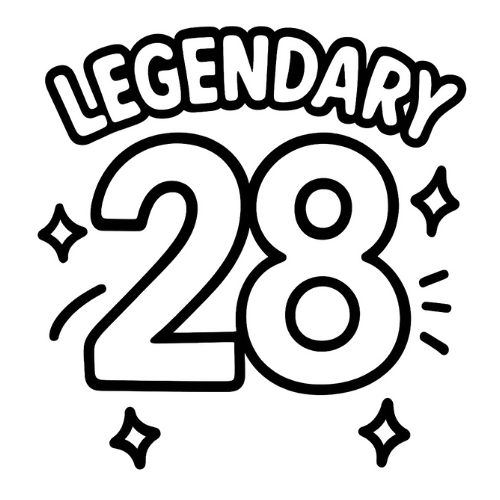 Funny Legendary Twenty Eight - Digital File - XCS Friendly Tumbler My Custom Designs PNG