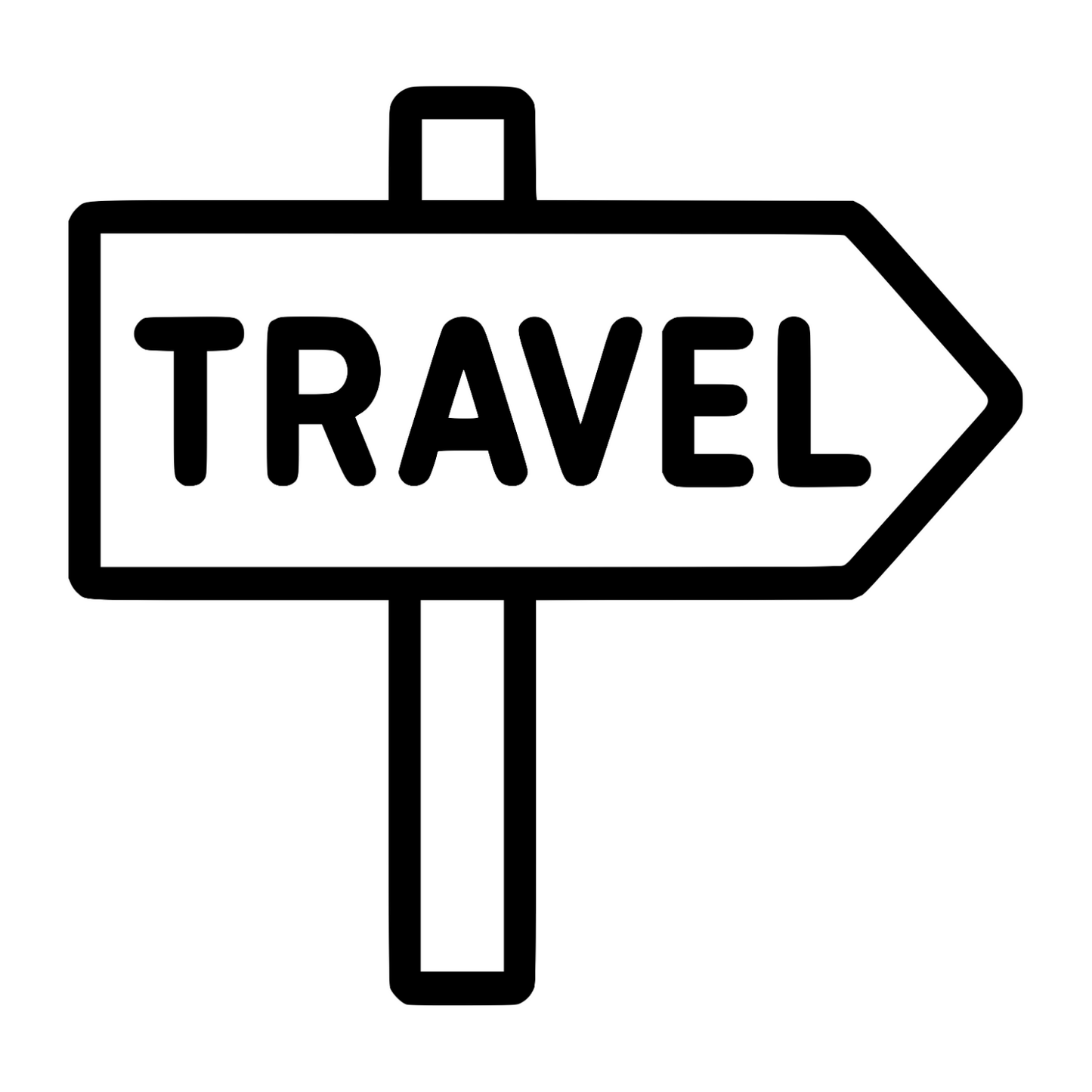 Travel Sign Outline - Digital File - XCS Friendly Digital My Custom Designs PNG