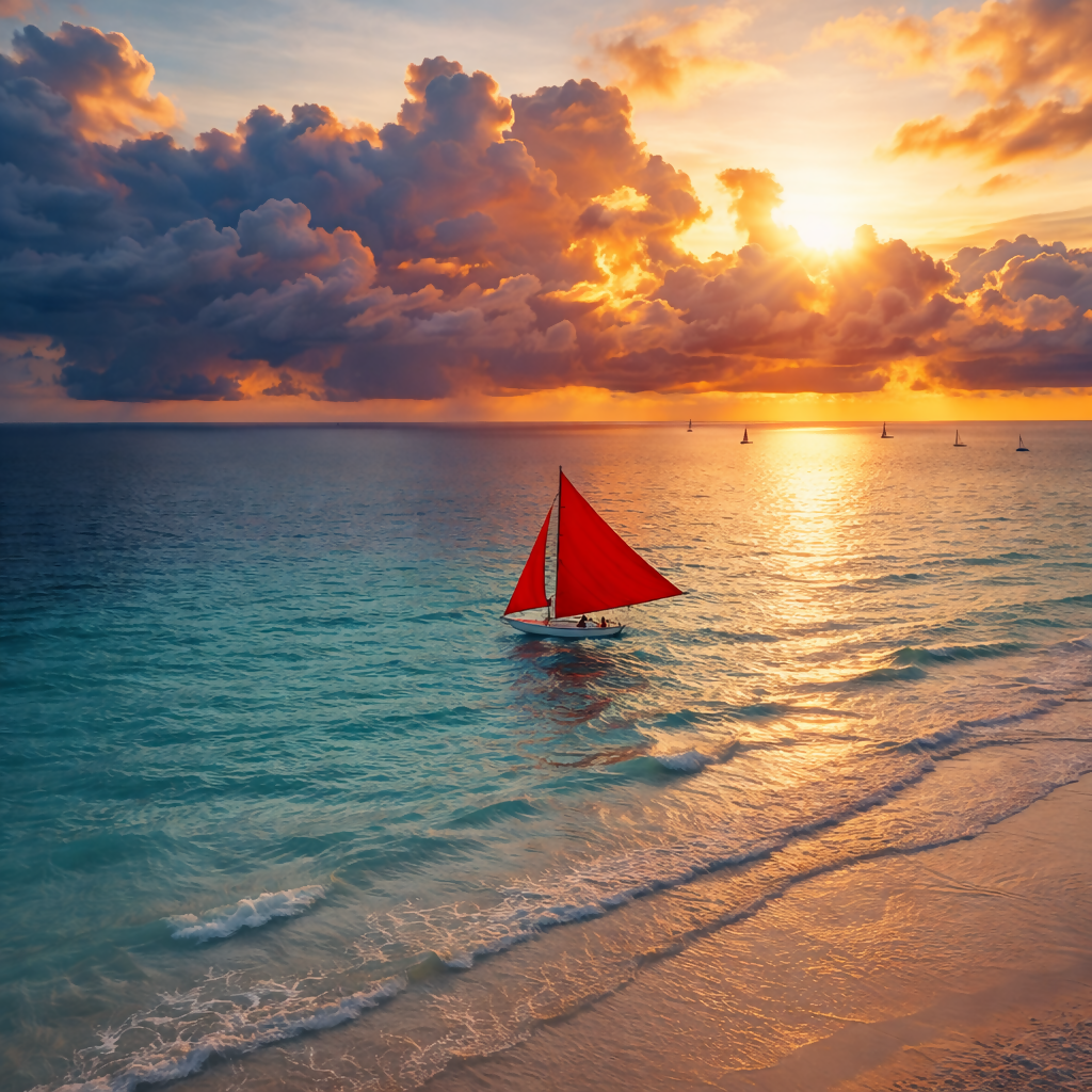 Paraw Sailing - Boracay Philippines - Asia - Rendered - Digital File Digital My Custom Designs PDF