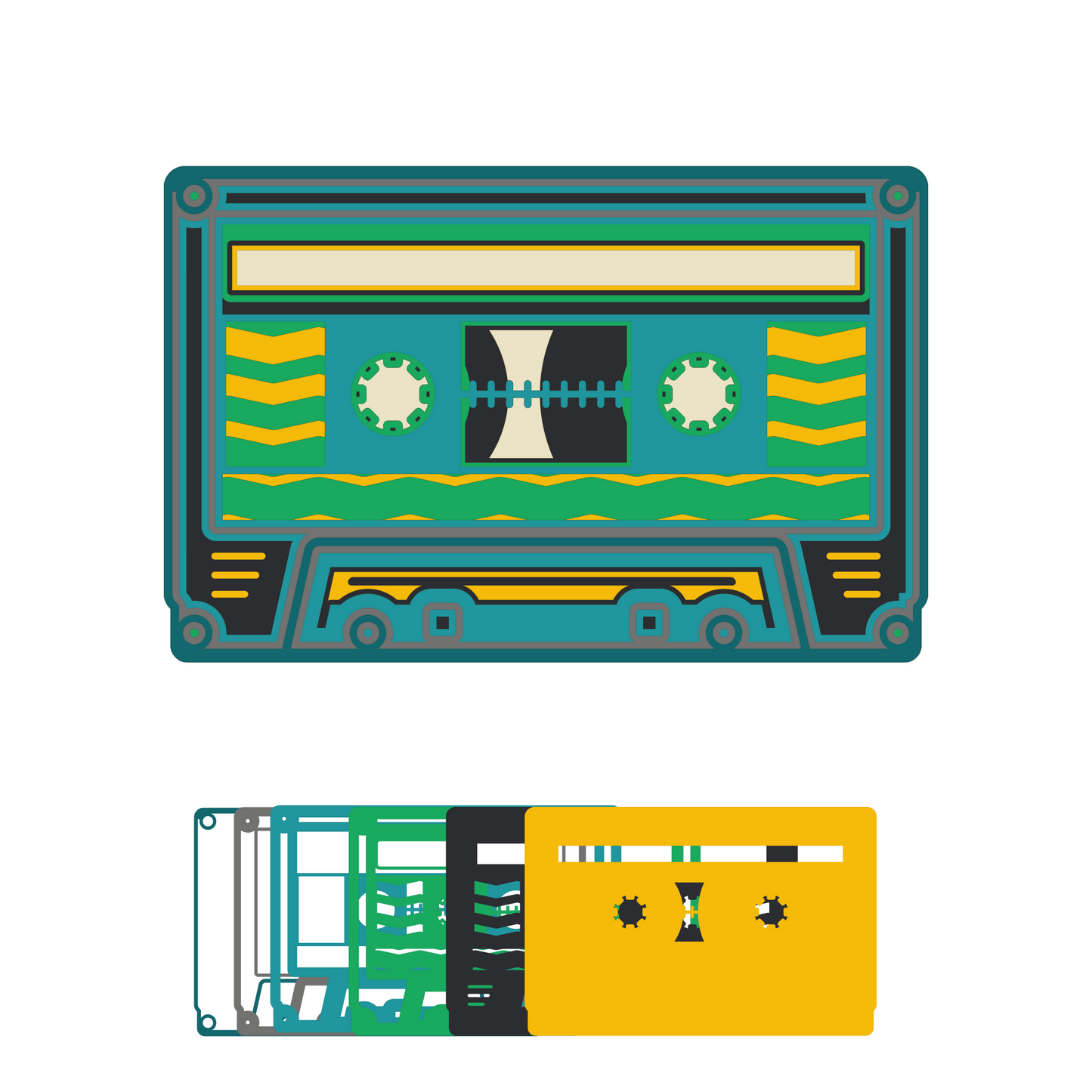 Cassette Tape - Layered Line Designs - Vehicle - Digital File Digital My Custom Designs ZIP File