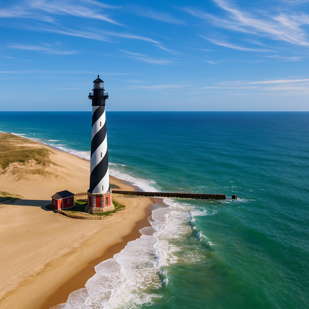 Cape Hatteras Lighthouse - Hatteras Island - North Carolina United States - Rendered - Digital File