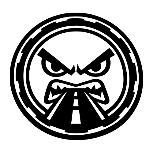 Angry Road Face Inside a Wheel Outline - Vector Graphics - Digital File Digital My Custom Designs PDF