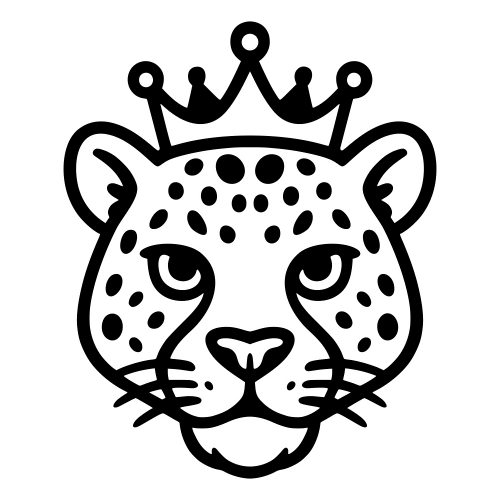 Cartoon Leopard with Crown - Digital File - XCS Friendly Digital My Custom Designs PDF