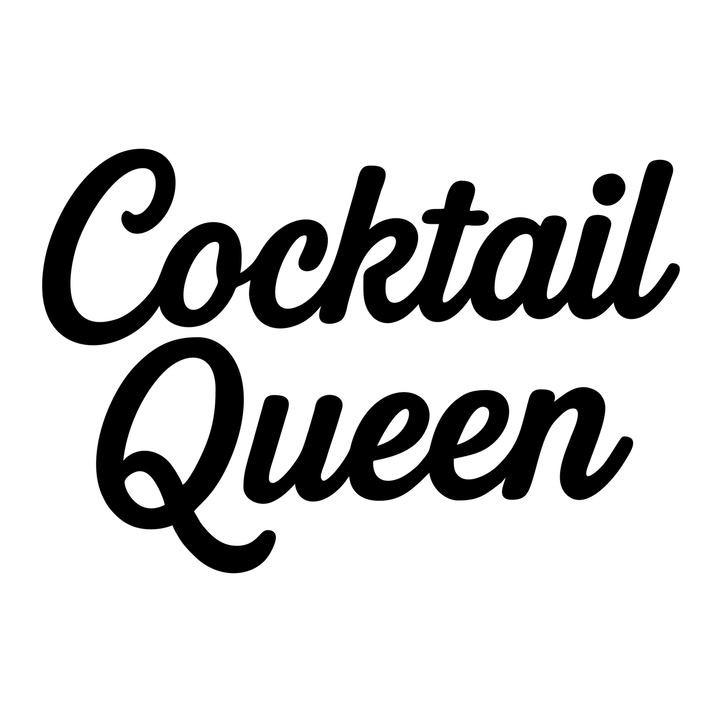 Cocktail Queen Text - Digital File - XCS Friendly Tumbler My Custom Designs PNG