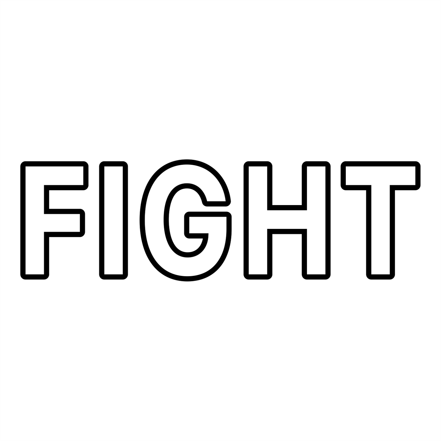 Fight Text Outline - Digital File - XCS Friendly Digital My Custom Designs PNG