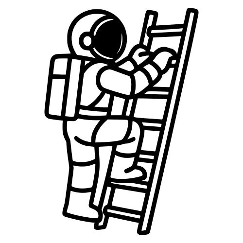 Astronaut on Ladder Sketch - Digital File - XCS Friendly Digital My Custom Designs PDF
