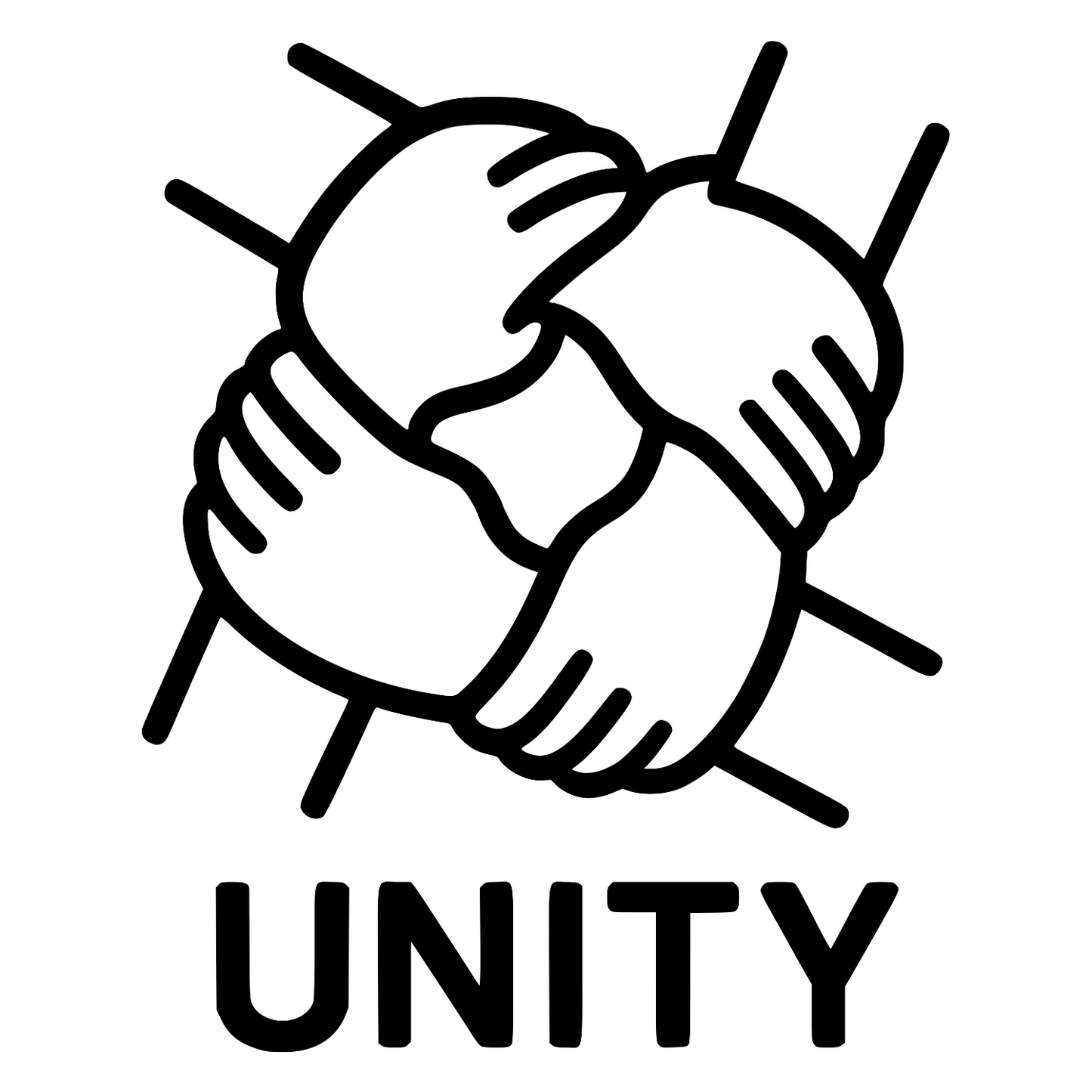 Unity Hands Sketch - Digital File - XCS Friendly Digital My Custom Designs PNG