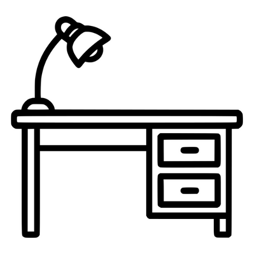 Desk With Lamp Outline - Digital File - XCS Friendly Tumbler My Custom Designs PNG