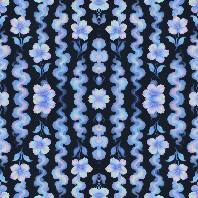 Floral and Botanical - Holographic Floral Smoke Plumes - Pattern - Digital File Digital My Custom Designs PDF