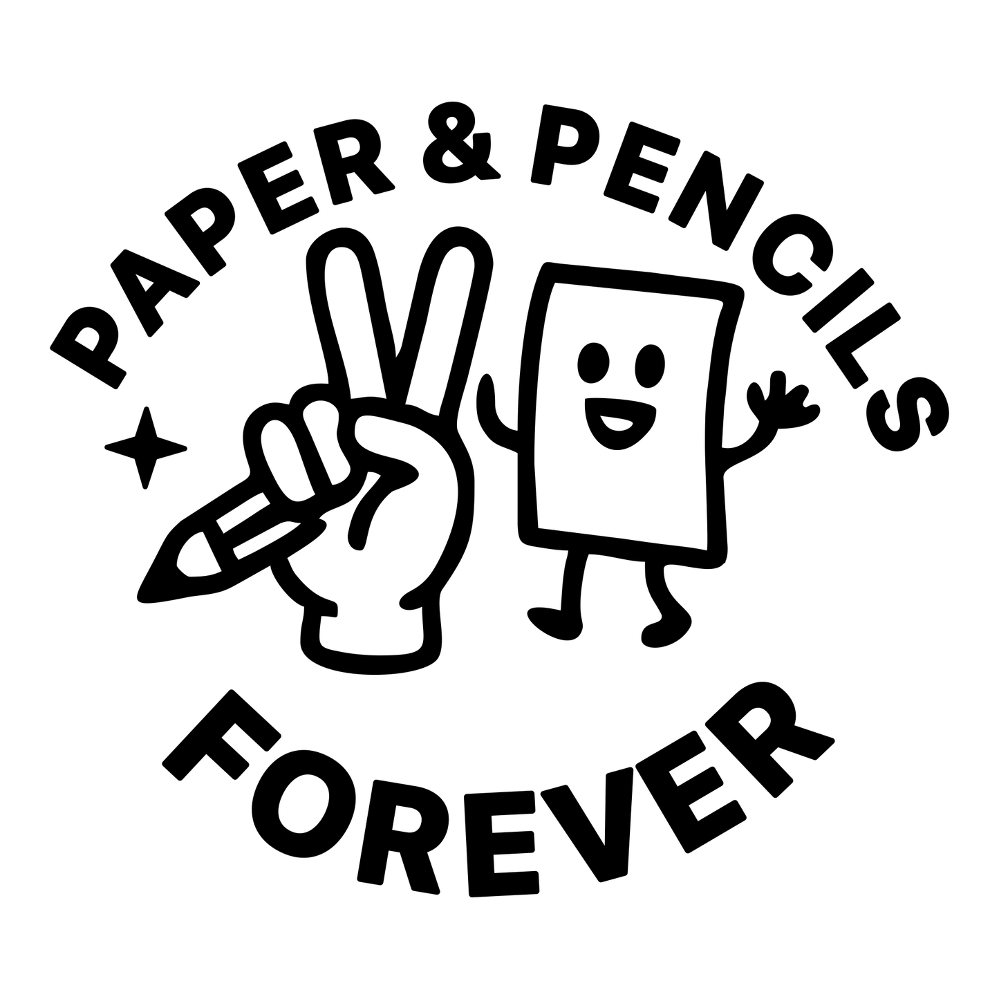 Funny Paper And Pencils Forever - Digital File - XCS Friendly Digital My Custom Designs PNG