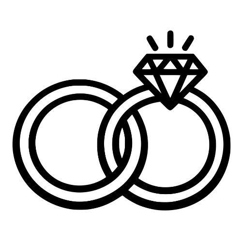 Wedding Rings Outline - Digital File - XCS Friendly