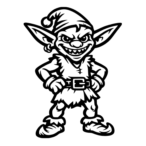 Cartoon Goblin Smiling - Vector Graphics - Digital File Digital My Custom Designs PDF