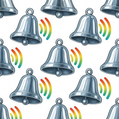 Holiday and Seasonal - Chrome Bells With Rainbow Sound Waves - Pattern - Digital File Digital My Custom Designs PDF