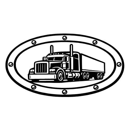 Oval Truck Badge with Rivets - Vector Graphics - Digital File Digital My Custom Designs PDF