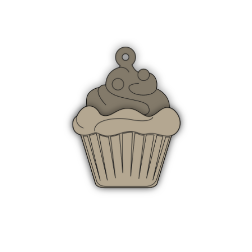 Cupcake 2 Layers Keychain - Wall Mount - Digital File Layered Designs My Custom Designs SVG