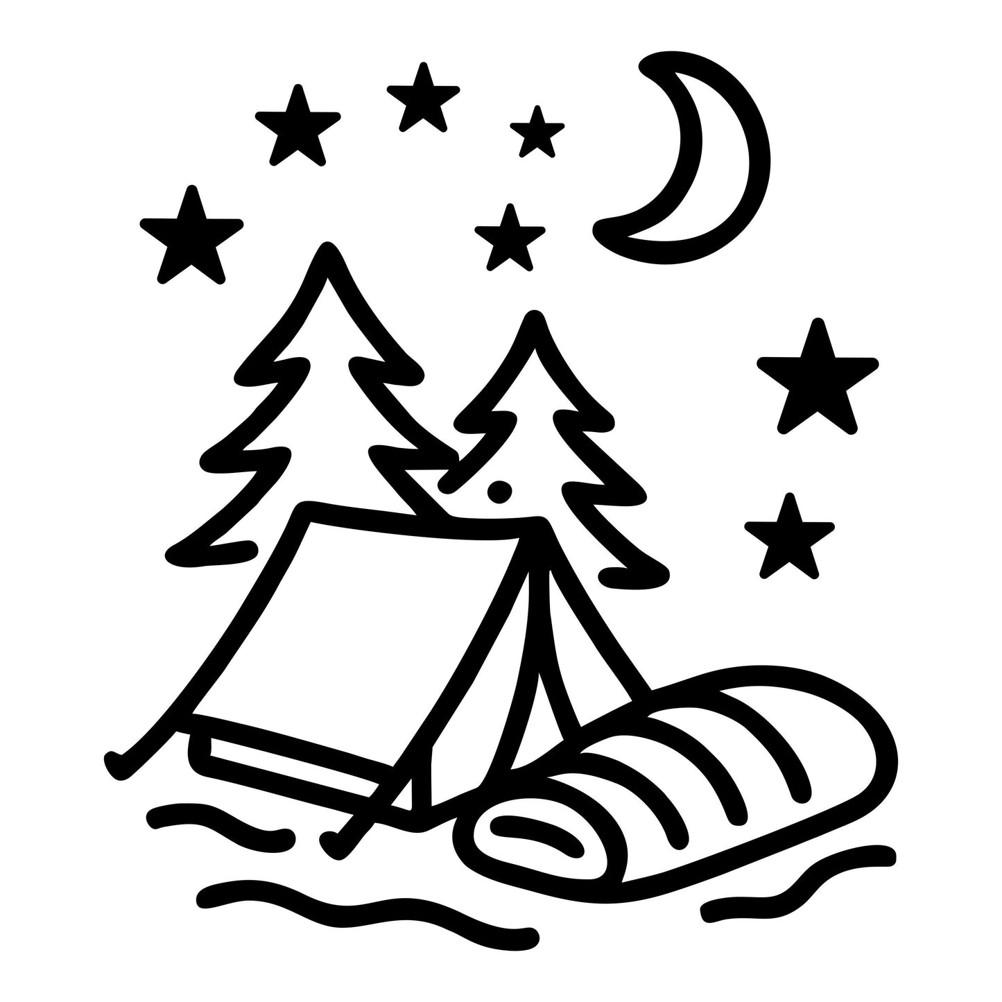 Sleeping Under Stars Sketch - Digital File - XCS Friendly Digital My Custom Designs PNG
