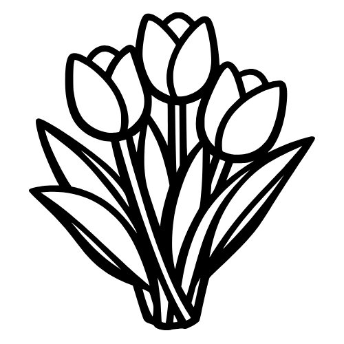 Tulip Bunch Outline - Digital File - XCS Friendly