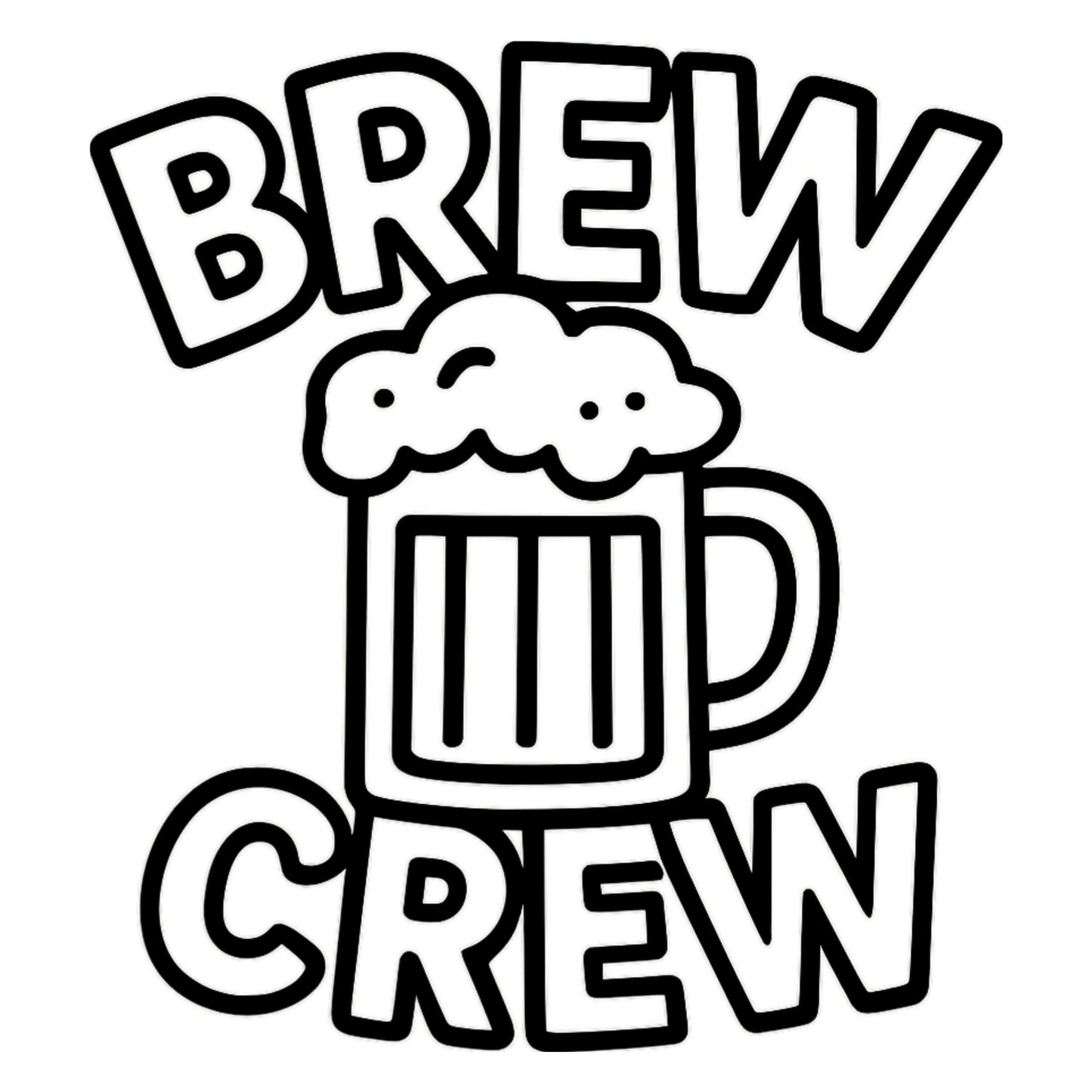 Brew Crew Lettering - Digital File - XCS Friendly Tumbler My Custom Designs PNG