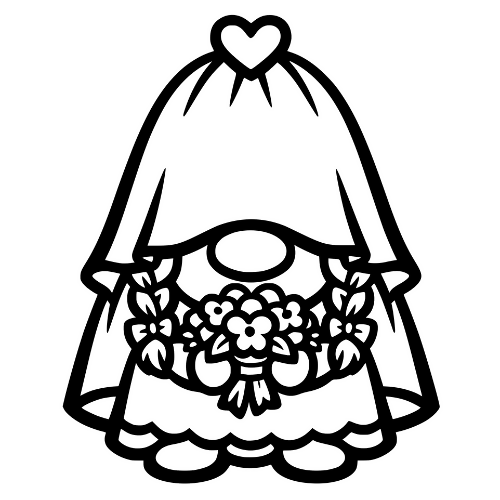 Cartoon Bride Gnome - Digital File - XCS Friendly Digital My Custom Designs PDF
