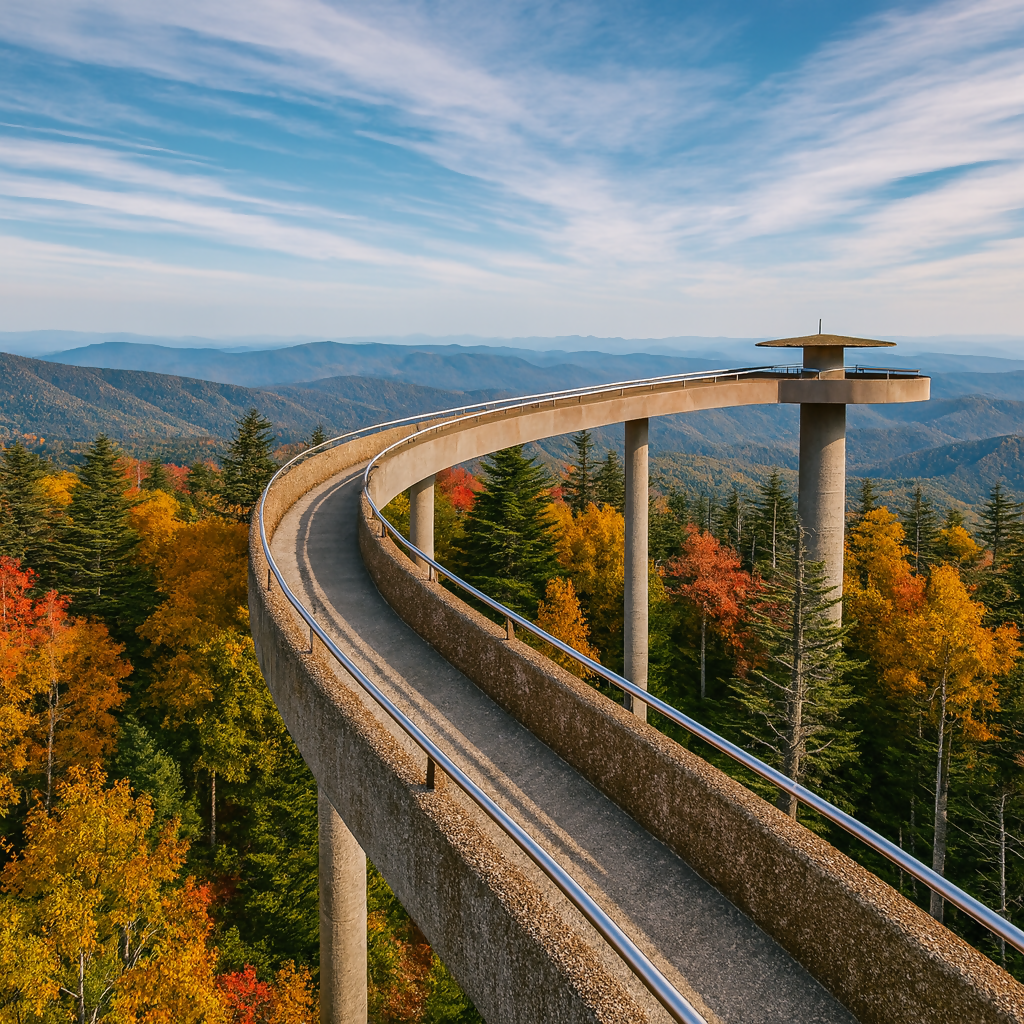 Kuwohi Observation Tower - Great Smoky Mountains National Park - North Carolina United States - Rendered - Digital File