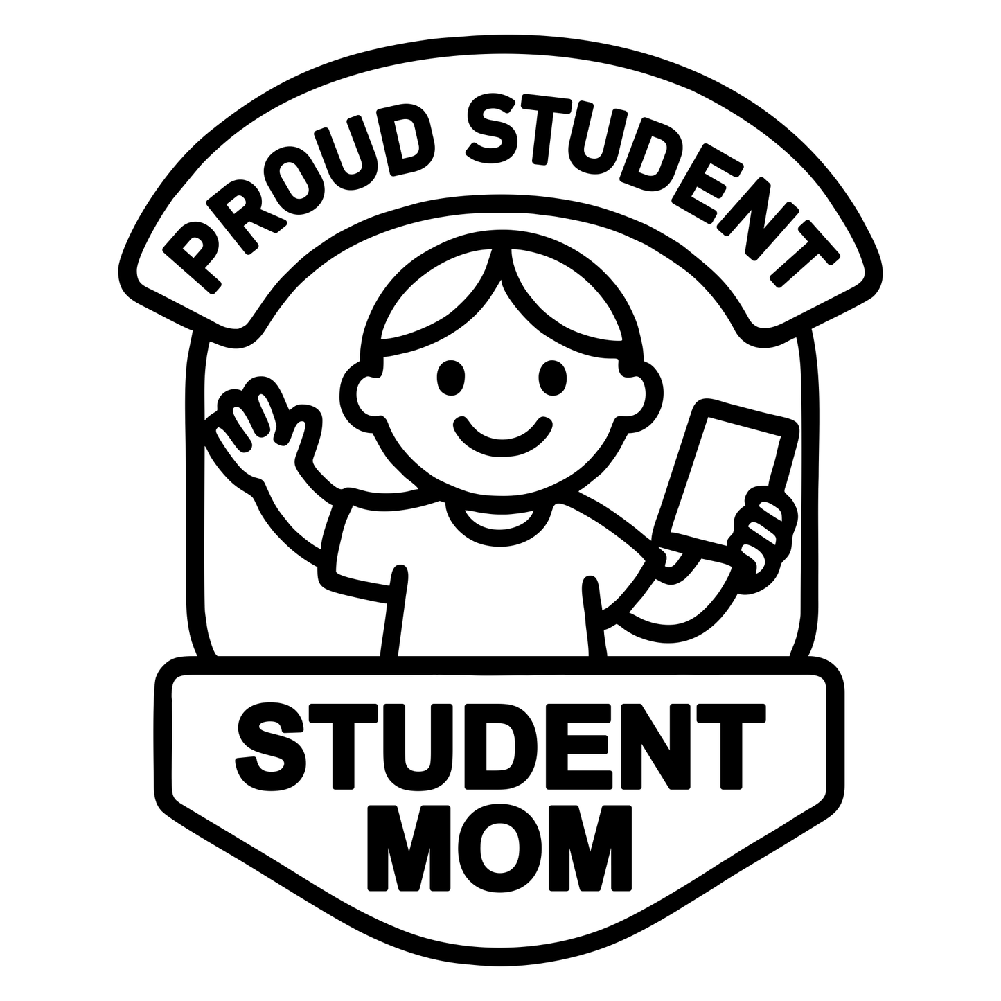 Proud Student Mom - Digital File - XCS Friendly Tumbler My Custom Designs PNG
