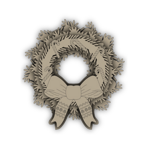 Christmas Wreath With Candy Canes Decoration - Digital File Digital My Custom Designs