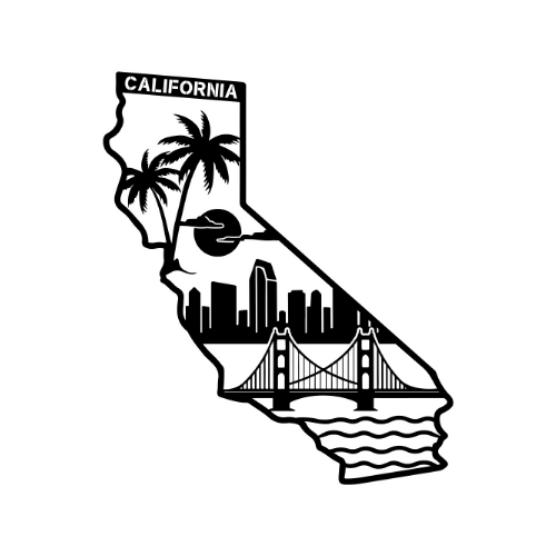 California - Wall / Home Decor - State Outline - United States - Digital File Digital My Custom Designs ZIP File