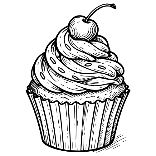 Cupcake Illustration - Digital File - XCS Friendly Digital My Custom Designs PDF