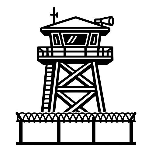 Prison Guard Tower with Security Features - Vector Graphics - Digital File Digital My Custom Designs PDF