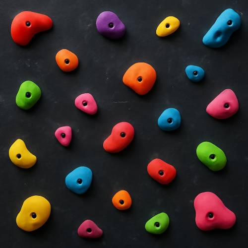 Sports and Active Lifestyle - Vibrant Rock Climbing Holds On Dark Walls - Pattern - Digital File Digital My Custom Designs PDF