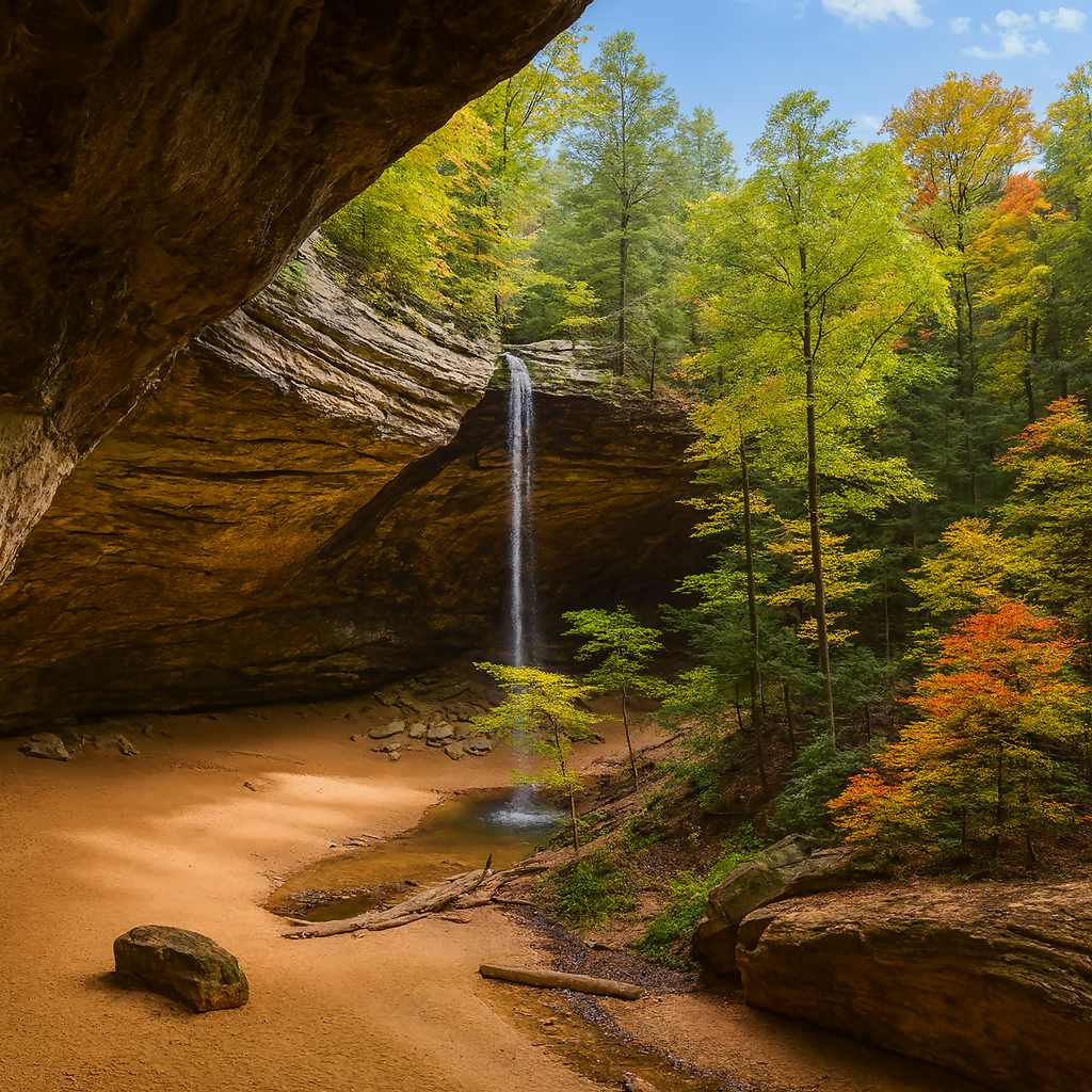 Ash Cave - Hocking Hills State Park - Ohio United States - Rendered - Digital File