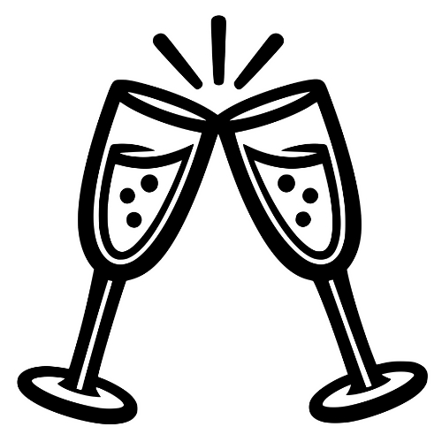 Champagne Glasses Clinking - Digital File - XCS Friendly Digital My Custom Designs PDF