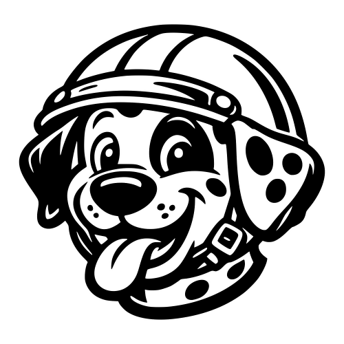 Dalmatian Puppy in Helmet - Vector Graphics - Digital File Digital My Custom Designs PDF