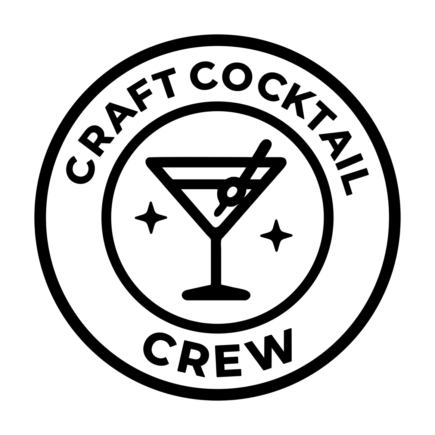 Craft Cocktail Crew Badge - Digital File - XCS Friendly Tumbler My Custom Designs PNG