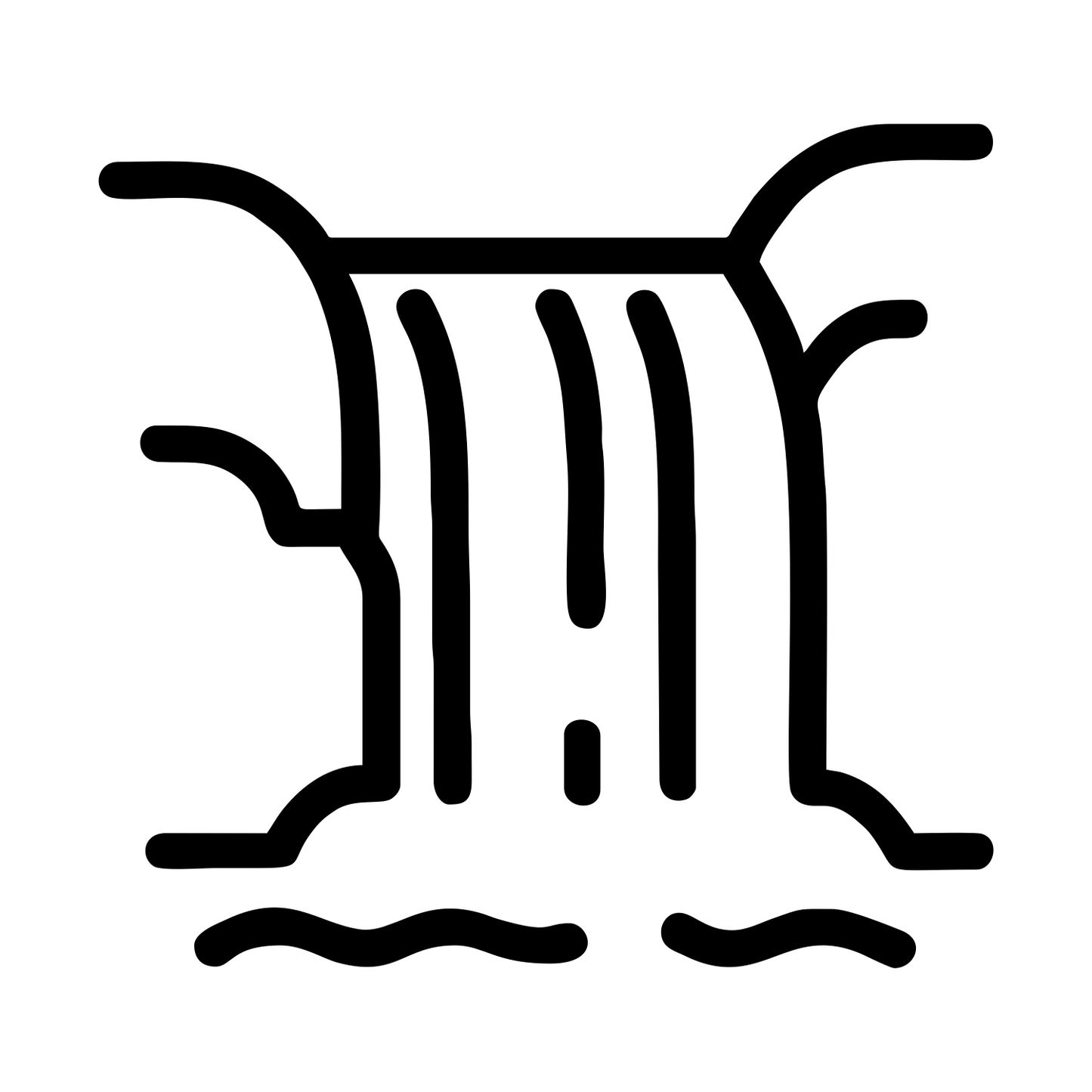 Waterfall Sketch - Digital File - XCS Friendly Tumbler My Custom Designs PNG