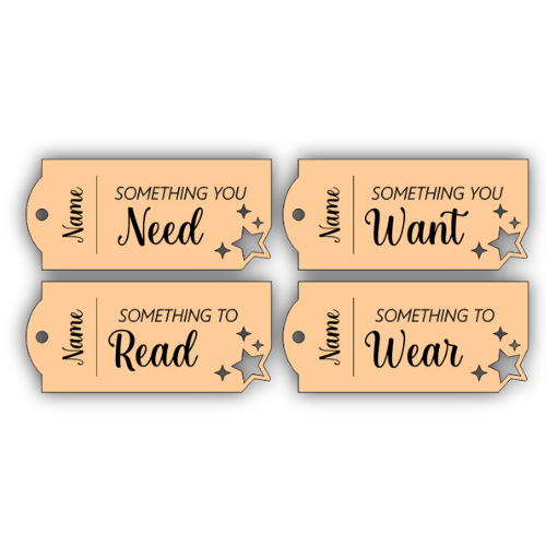 Need Want Read Wear Gift Tags w/ Nameplate Stars - Digital File Digital My Custom Designs SVG
