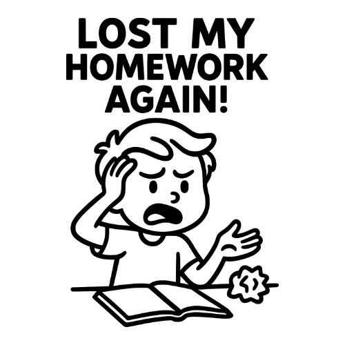 Lost My Homework Again - Digital File - XCS Friendly Tumbler My Custom Designs PNG