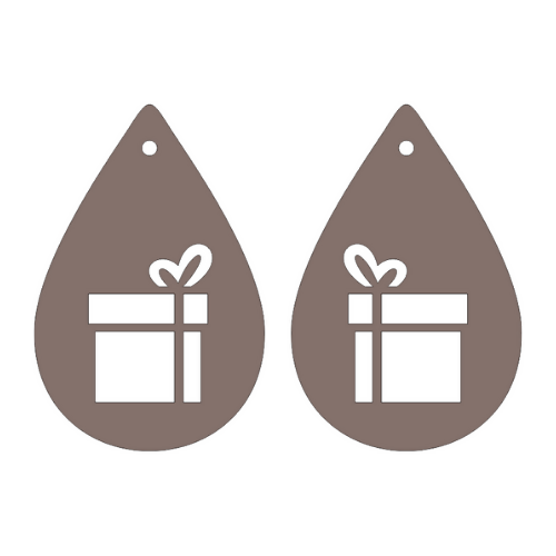 Christmas Gift Teardrop Earrings - Digital File Digital My Custom Designs SVG
