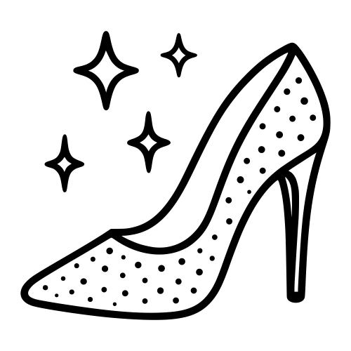 Glitter Shoes Sketch - Digital File - XCS Friendly Digital My Custom Designs PDF