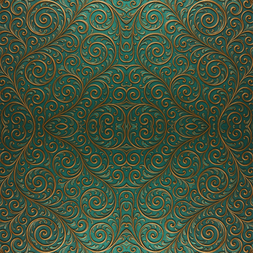 Luxury and Ornamental - Filigree Spirals In Holographic Bronze And Teal - Pattern - Digital File Digital My Custom Designs PDF