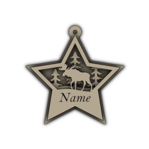 Snow Moose Christmas Ornament With Nameplate - Digital File Digital My Custom Designs SVG