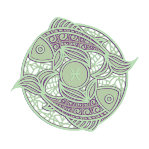 Layered Zodiac Wall Art Pisces decoration My Custom Designs sage 12"