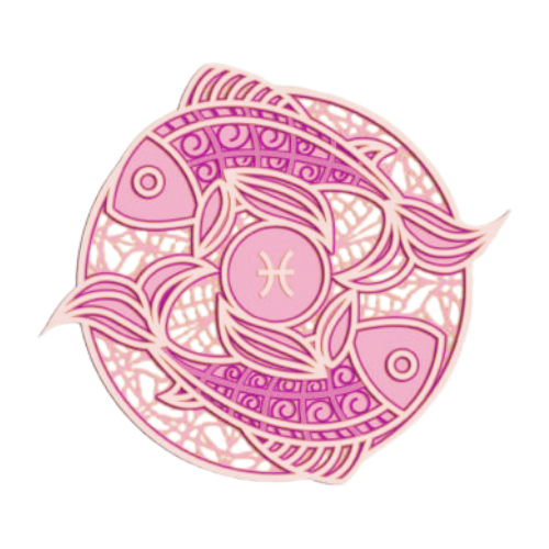 Layered Zodiac Wall Art Pisces decoration My Custom Designs Pink 12"