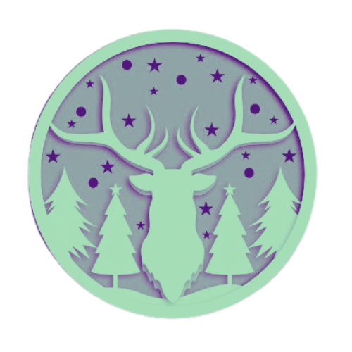 Layered Buck Wall Décor decoration My Custom Designs Teal 10"