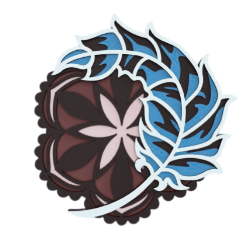 Layered Flower And Feather Wall Décor decoration My Custom Designs Off White 10"