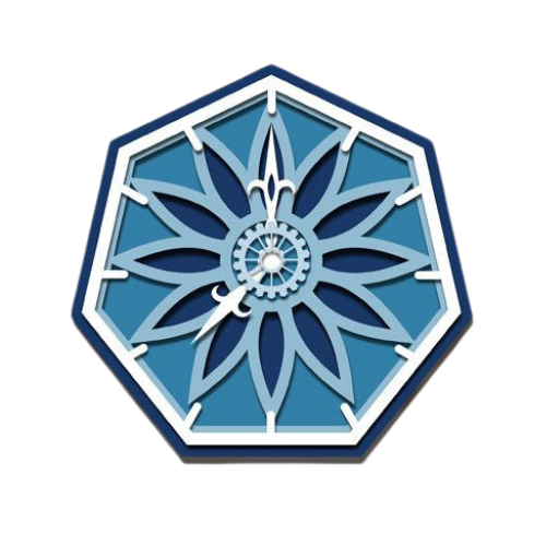 Layered Mandala Geometric Wall Clock decoration My Custom Designs Soft Blue 10"