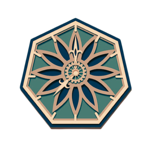 Layered Mandala Geometric Wall Clock decoration My Custom Designs