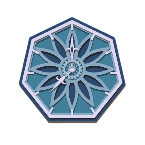 Layered Mandala Geometric Wall Clock decoration My Custom Designs Heather Indigo 10"